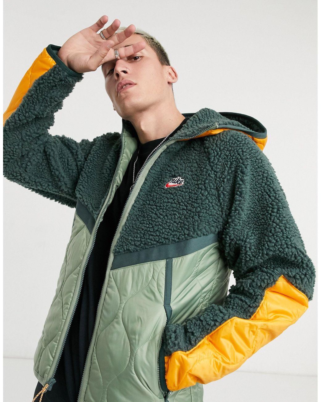 Heritage - essentials - veste zippée d'hiver à empiècements en polaire Nike  pour homme en coloris Vert | Lyst