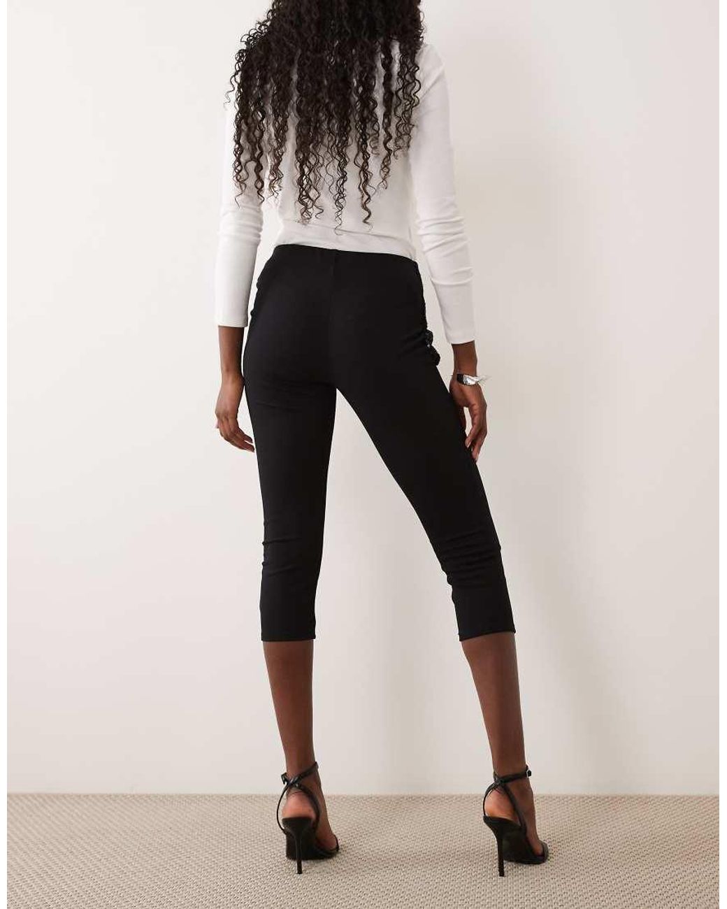 ASOS Black Longline Capris With Sequin Sash Waist