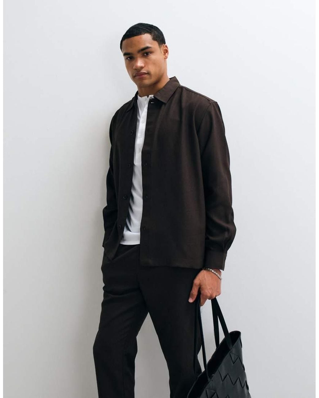 Only & Sons Black Relaxed Fit Shirt Co-ord for men