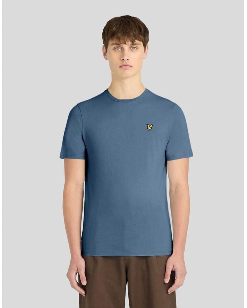 Lyle & Scott Blue Ss T-Shirts Plain T-Shirt for men