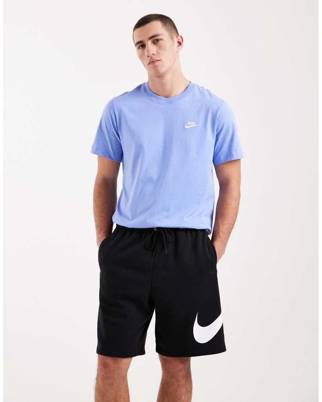 Nike Blue Club Fleece Shorts With Large Logo for men