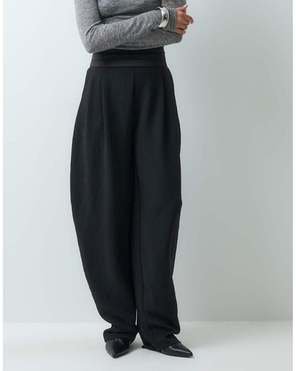 ASOS Gray Tailored Tuxedo Trouser With Wrap Waist