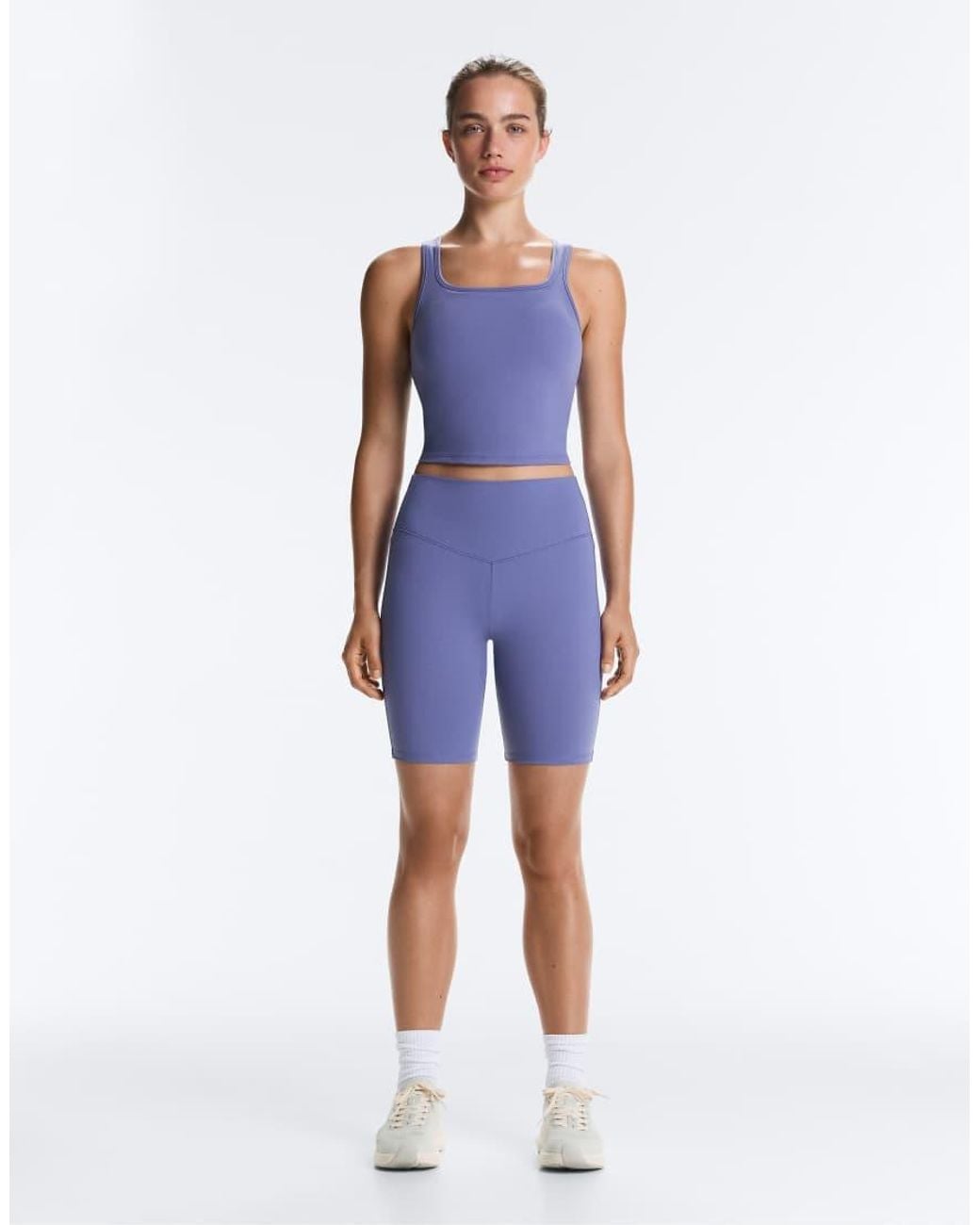 Oysho Blue Evermove Square-Neck Tank Top