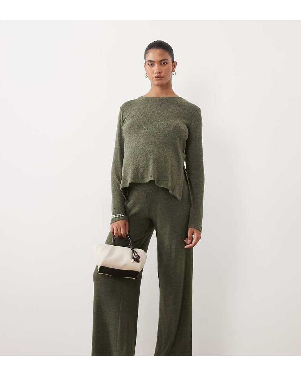 Mama.licious Green Mamalicious Maternity Over The Bump Wide Leg Trousers Co-Ord