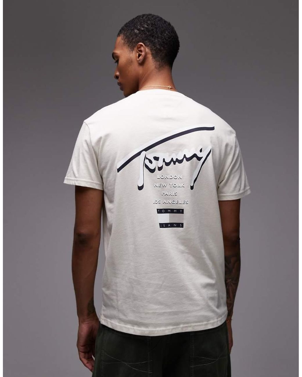 Tommy Hilfiger Gray Signature Back Print T-shirt for men