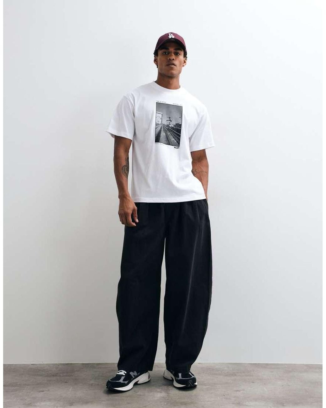 Huf White Taking The Leap Graphic T-Shirt for men