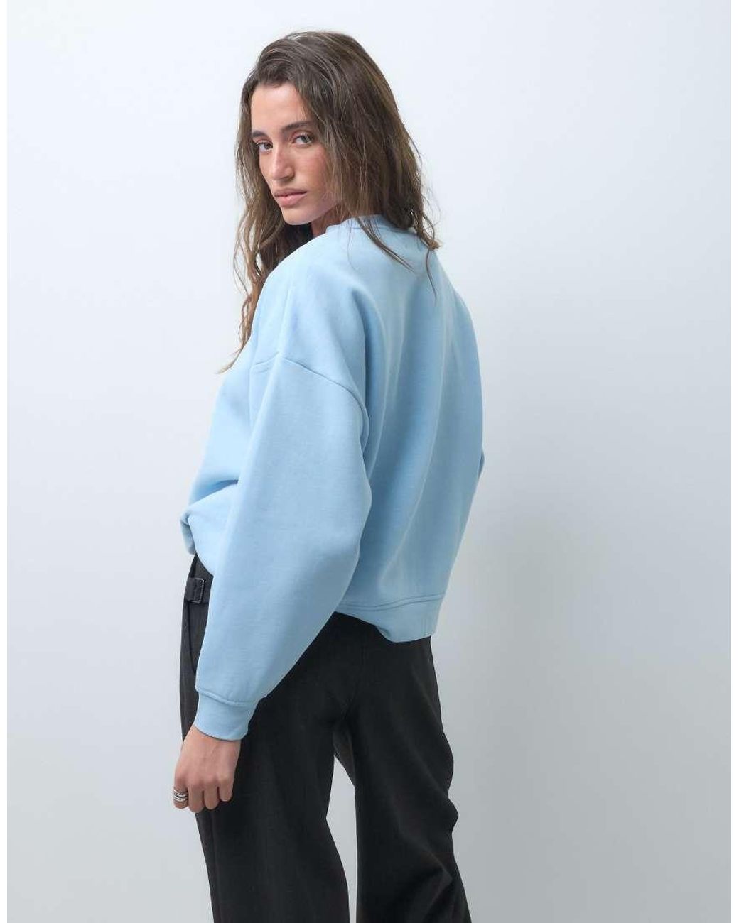 Pieces Oversized Sweatshirt in het Blue