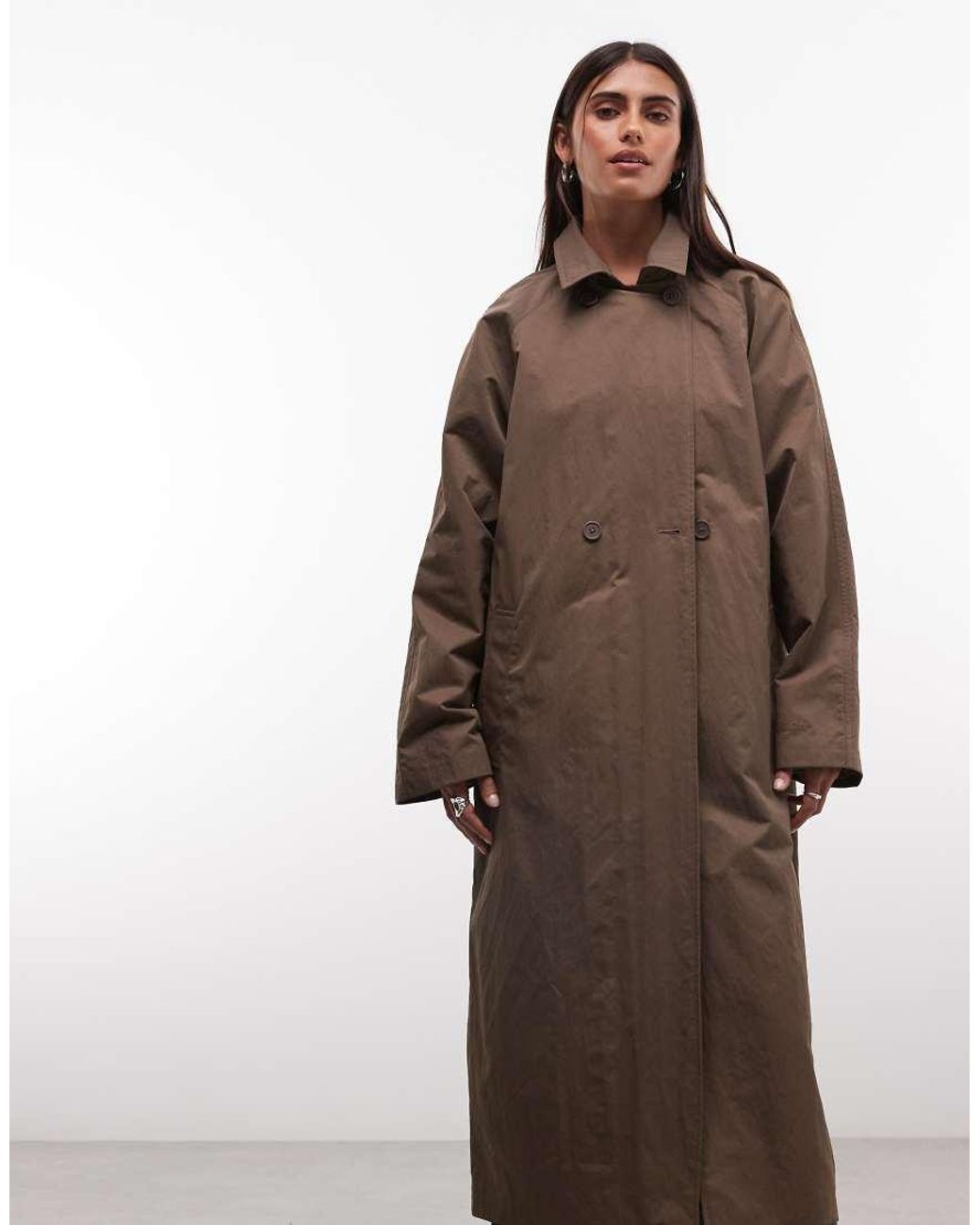 Collusion Brown Longline Trench Jacket