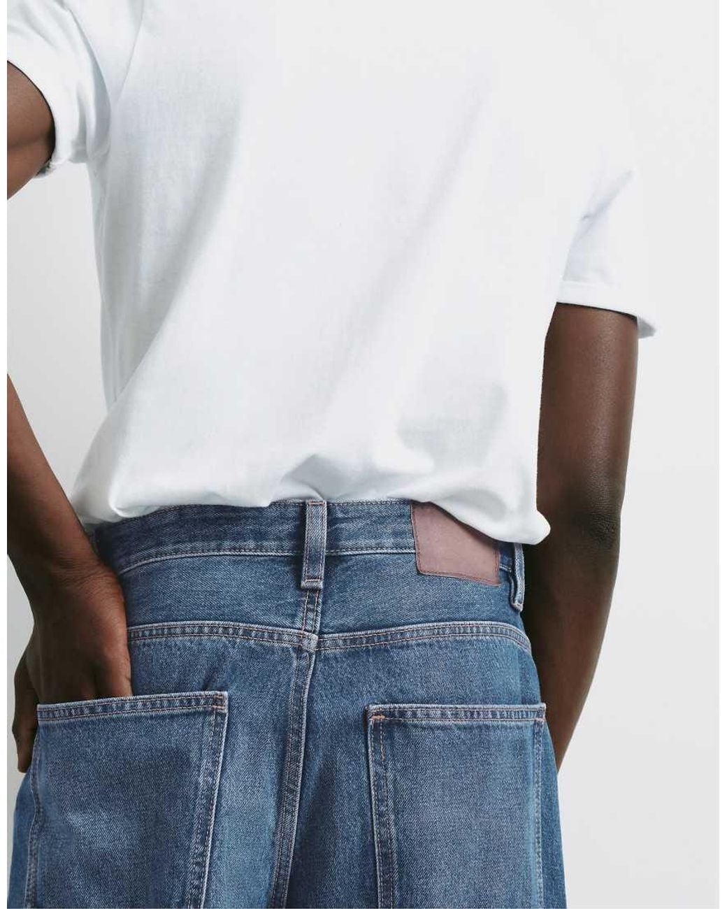 Pull&Bear Blue baggy Jeans for men