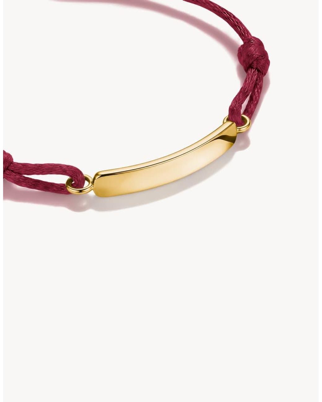 Thomas Sabo Red Textile Bracelet Engravable Dark