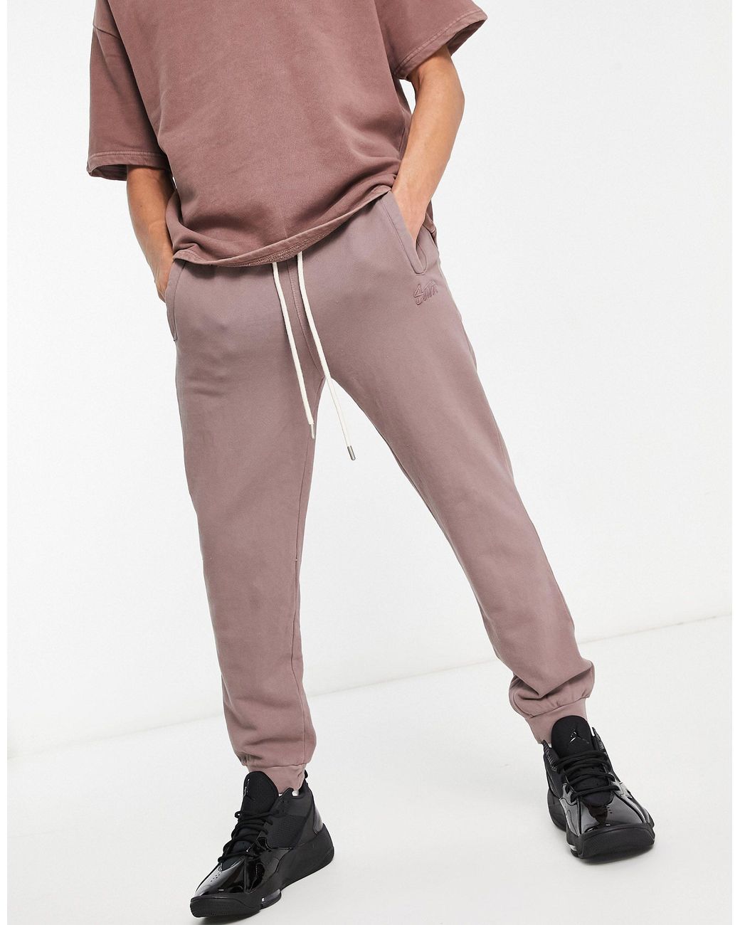 Pull&Bear Matching Washed Sweatpants in Brown for Men - Lyst
