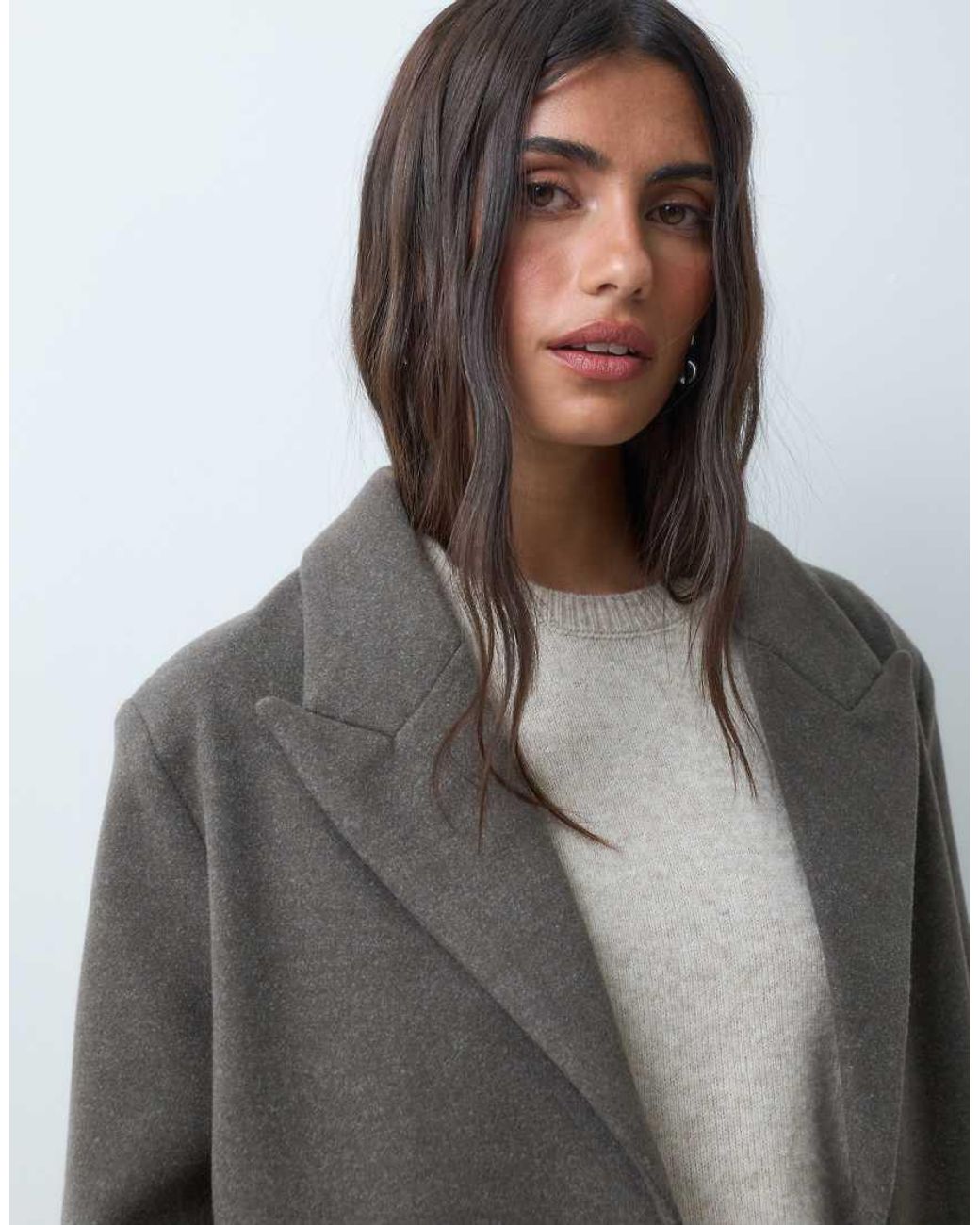 ASOS Gray Single Breasted Throw-on Overcoat