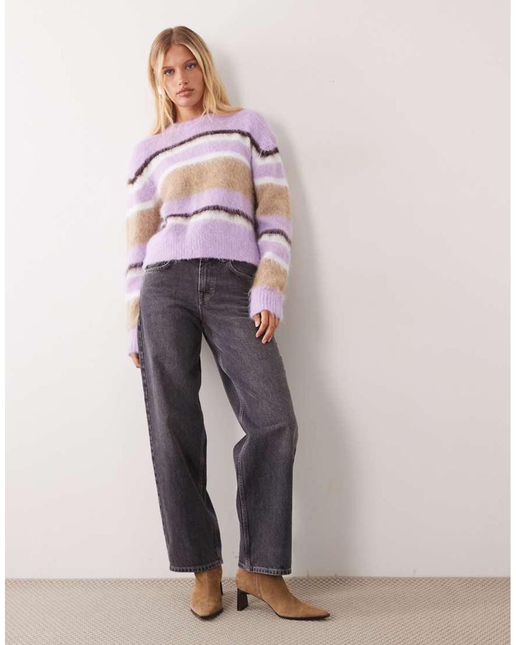ASOS Purple Crew Neck Boxy Jumper