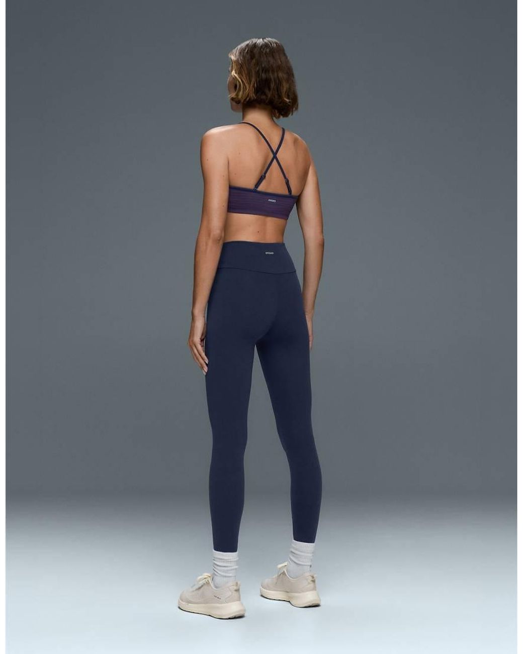 Oysho Blue Low-Support Striped Comfortlux Sports Bra