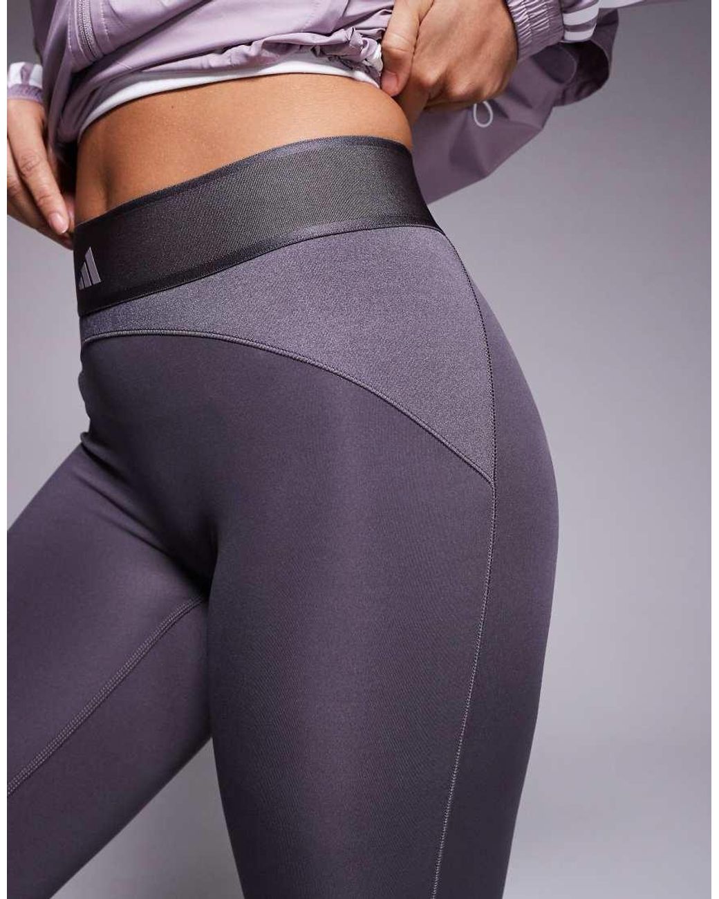Adidas Originals Purple Adidas Training Hyperglam High Shine Full Length legging