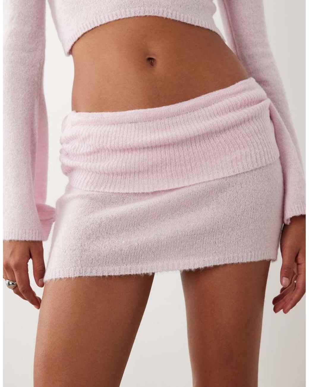I.AM.GIA Purple Esti Super Soft Knit Foldover Mini Skort