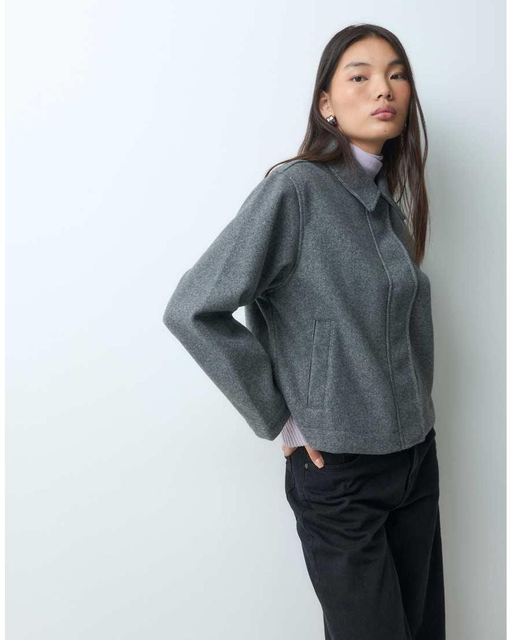 JJXX Gray Wool Look Short Jacket