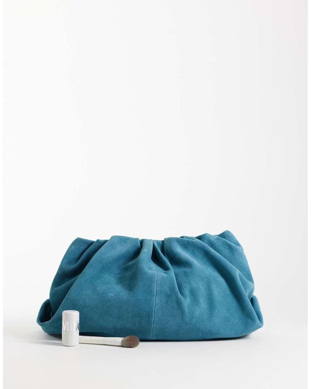 ASOS Blue Suede Cloud Clutch Bag