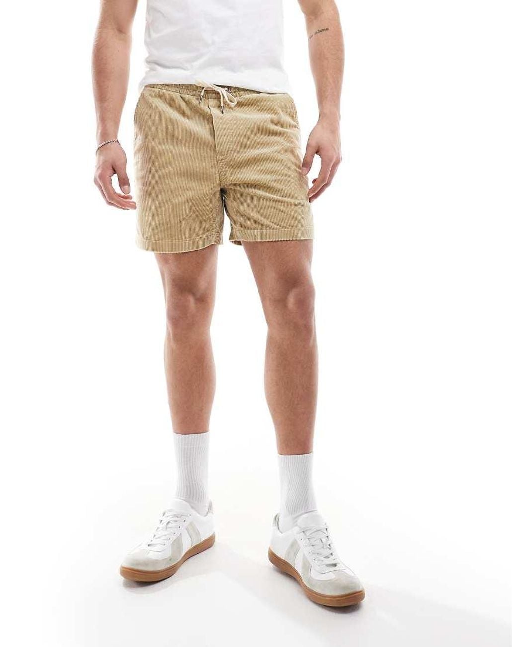 Polo Ralph Lauren White Prepsters Icon Logo Corduroy Shorts for men