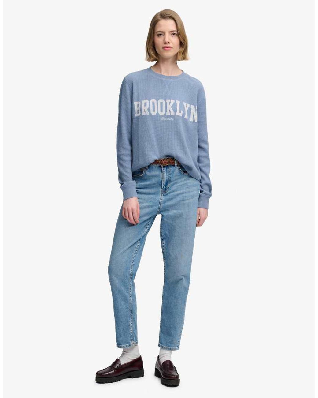 Superdry Blue Athletic Essential Graphic Long Sleeve Top