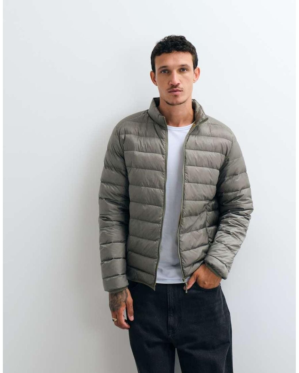 Jack & Jones Gray Down Puffer Jacket for men