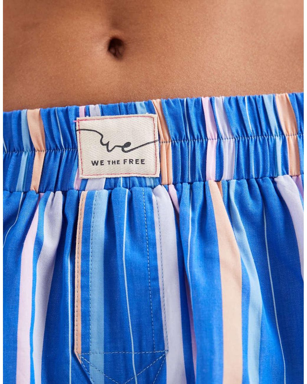 Free People Blue Day To Day Mini Boxer Shorts