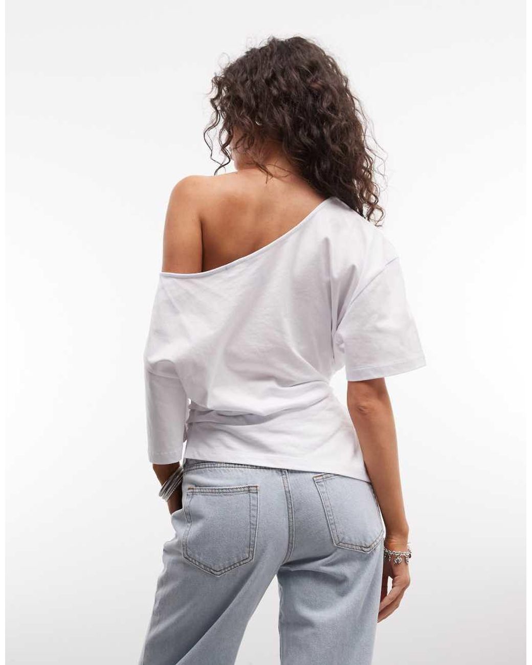 Collusion White Off The Shoulder Ruched Top