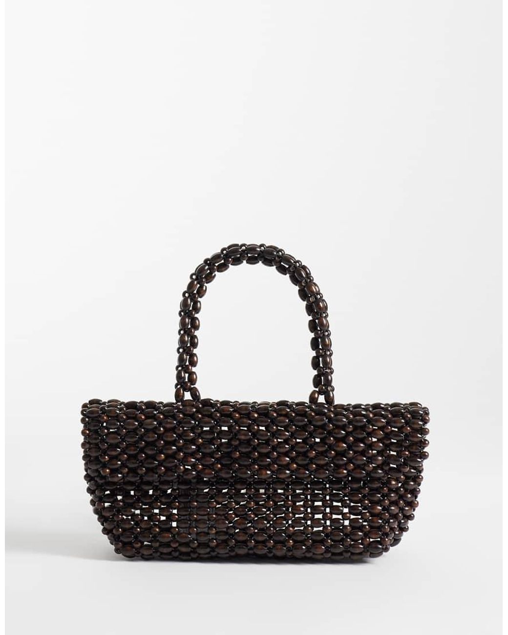 Borsa Con Perline di Mango in Black