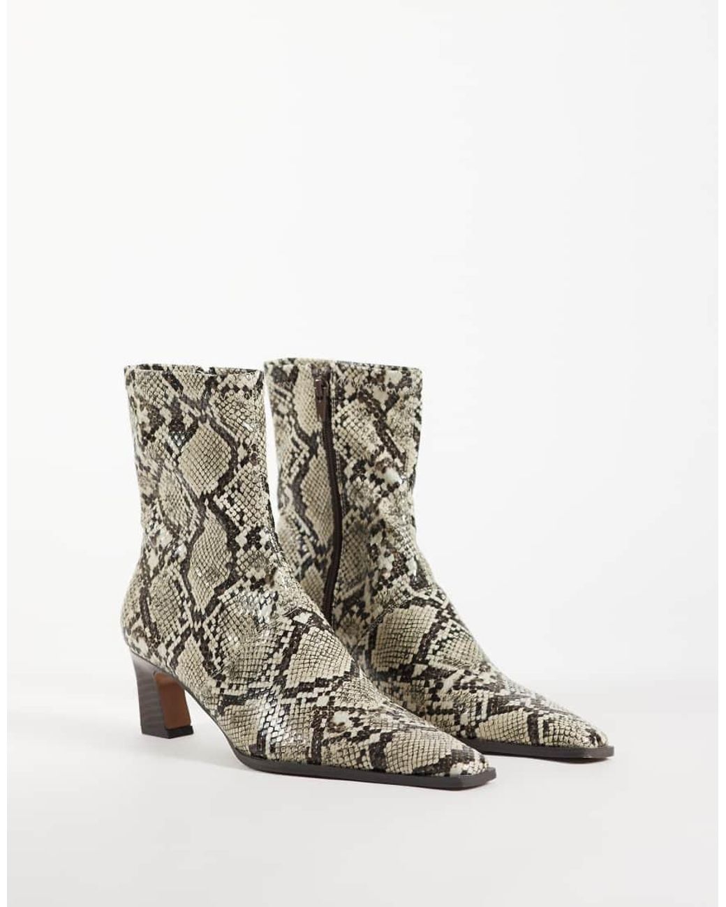 ASOS White Rudy Chisel Toe Heeled Sock Boots