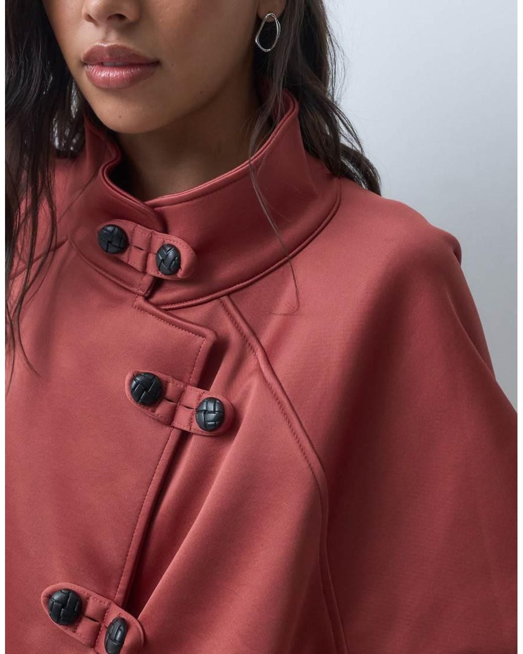 ASOS Blue Satin Jacket With Side Buttons
