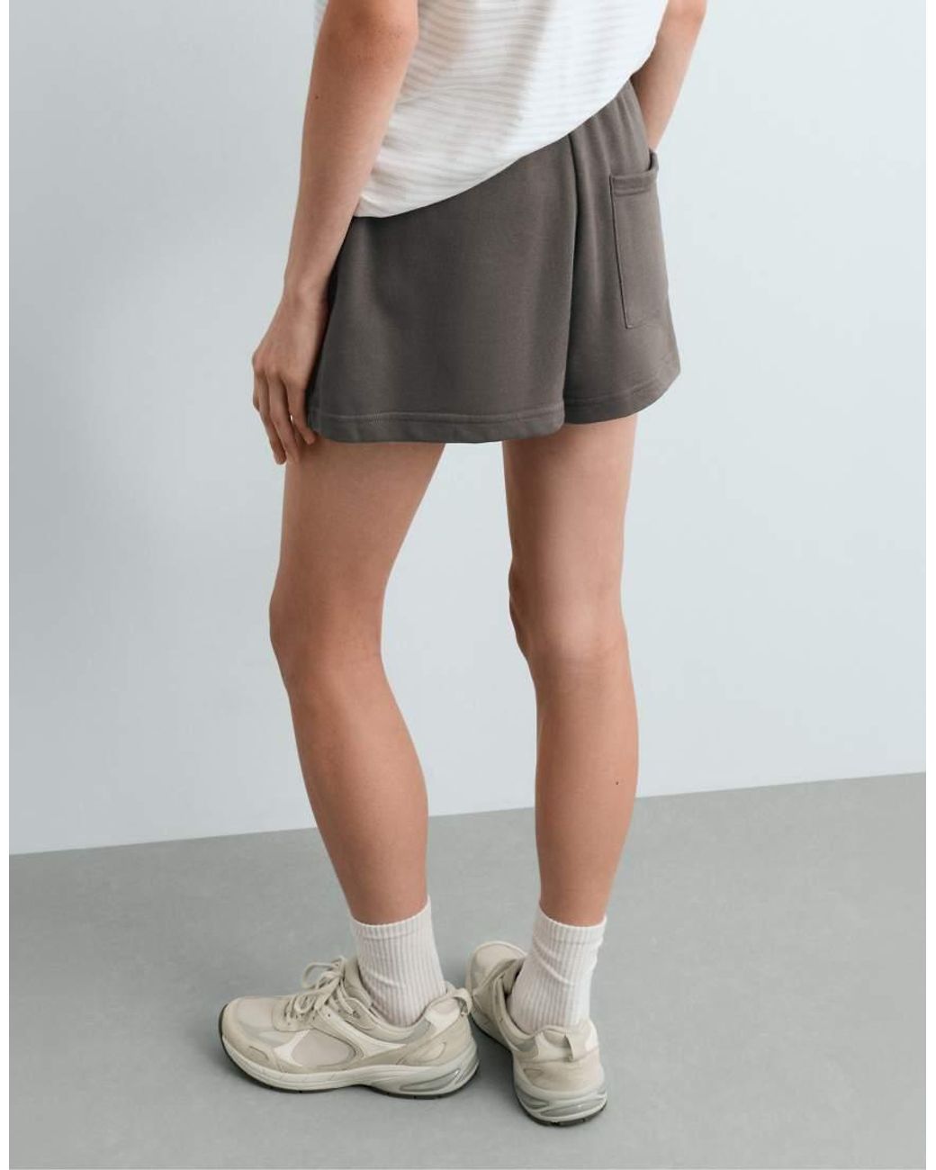 Oysho Gray Cotton Blend Fleece Shorts
