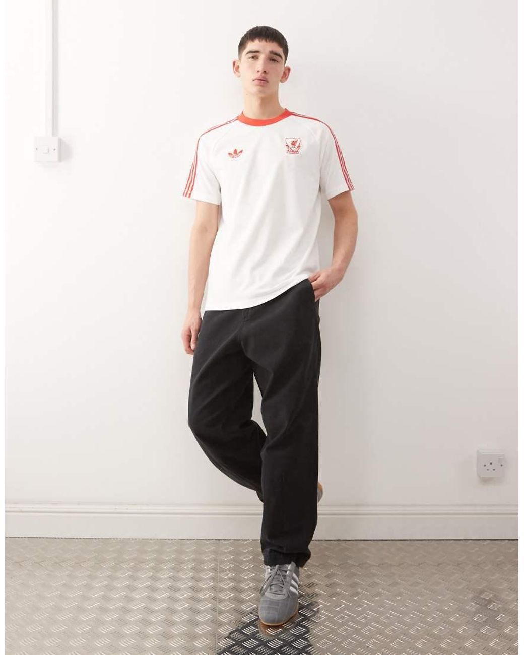 Adidas Originals White Adidas Football Liverpool T-Shirt