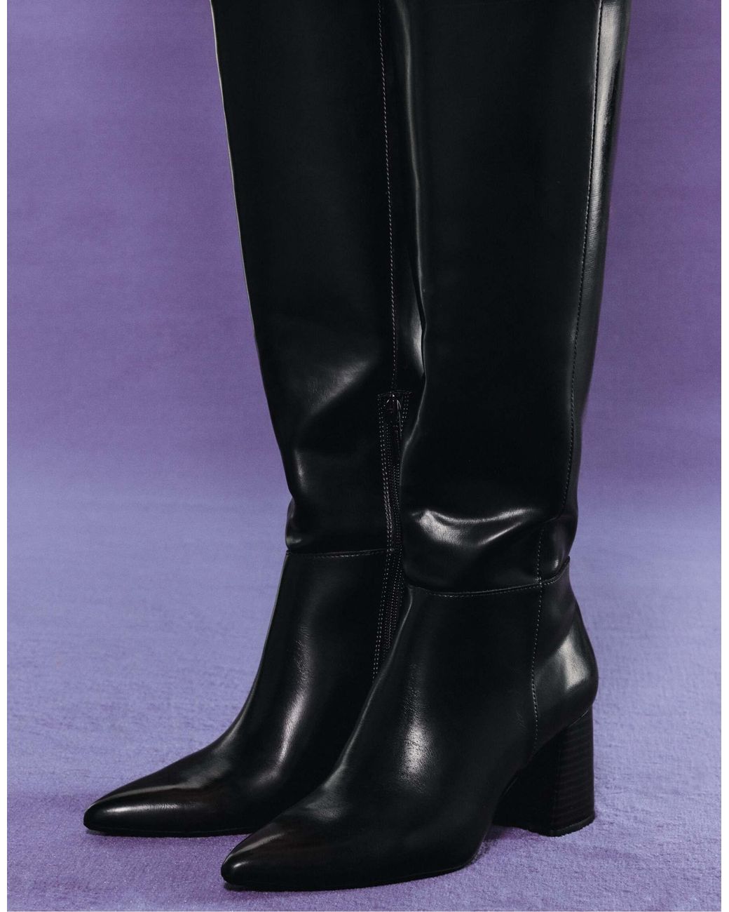 Stradivarius Black E stiefel mit blockabsatz