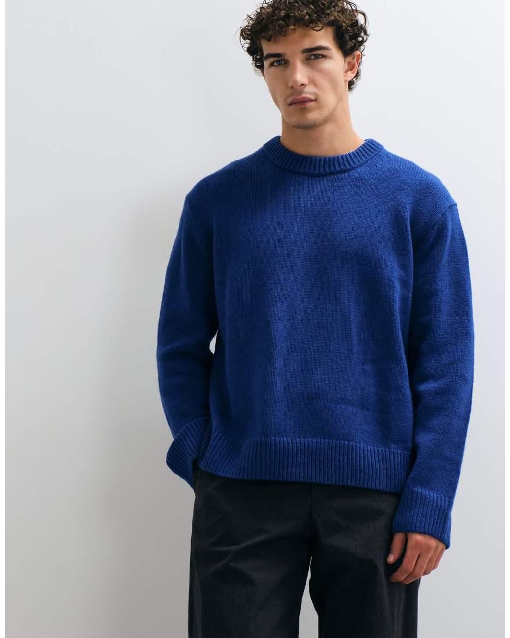 ARKET Blue Wool Blend Oversized Jumper for men
