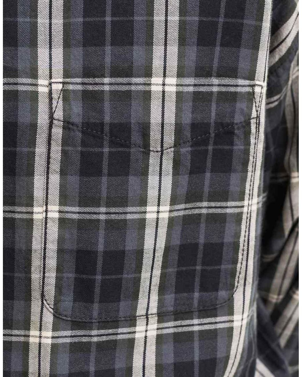 Jack & Jones Gray Austin Wide Fit Spread Collar Long Sleeve Shirt for men