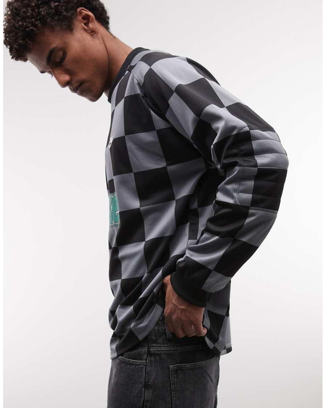 Nike Gray Futbol Checkerboard Goalie Top for men