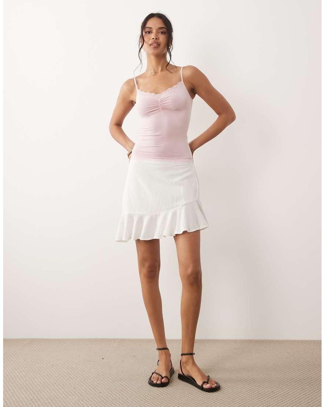 ASOS Pink Seamless Lace Detail Cami Vest