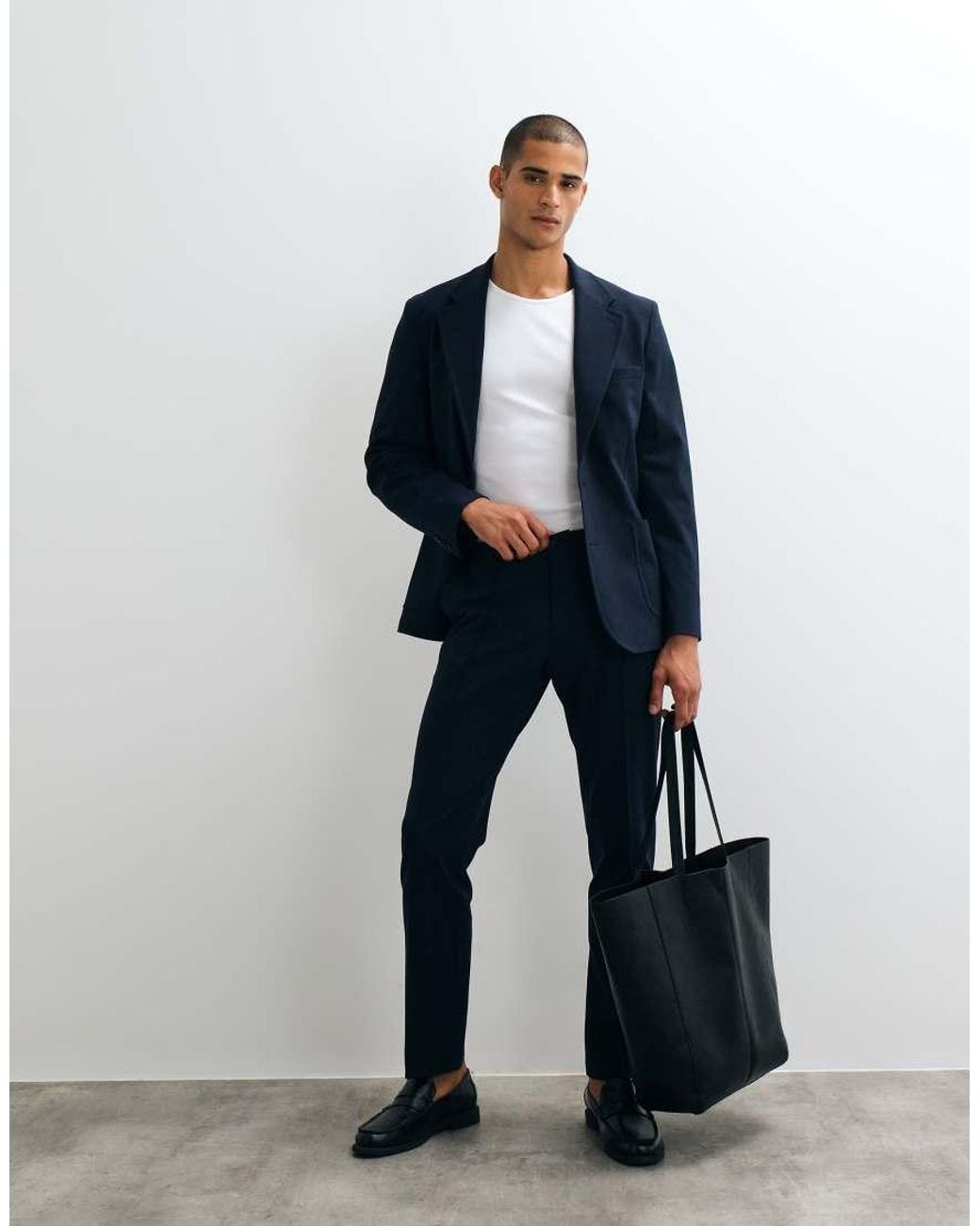 ASOS Blue Stretch Crease Resistant Slim Suit Pants for men