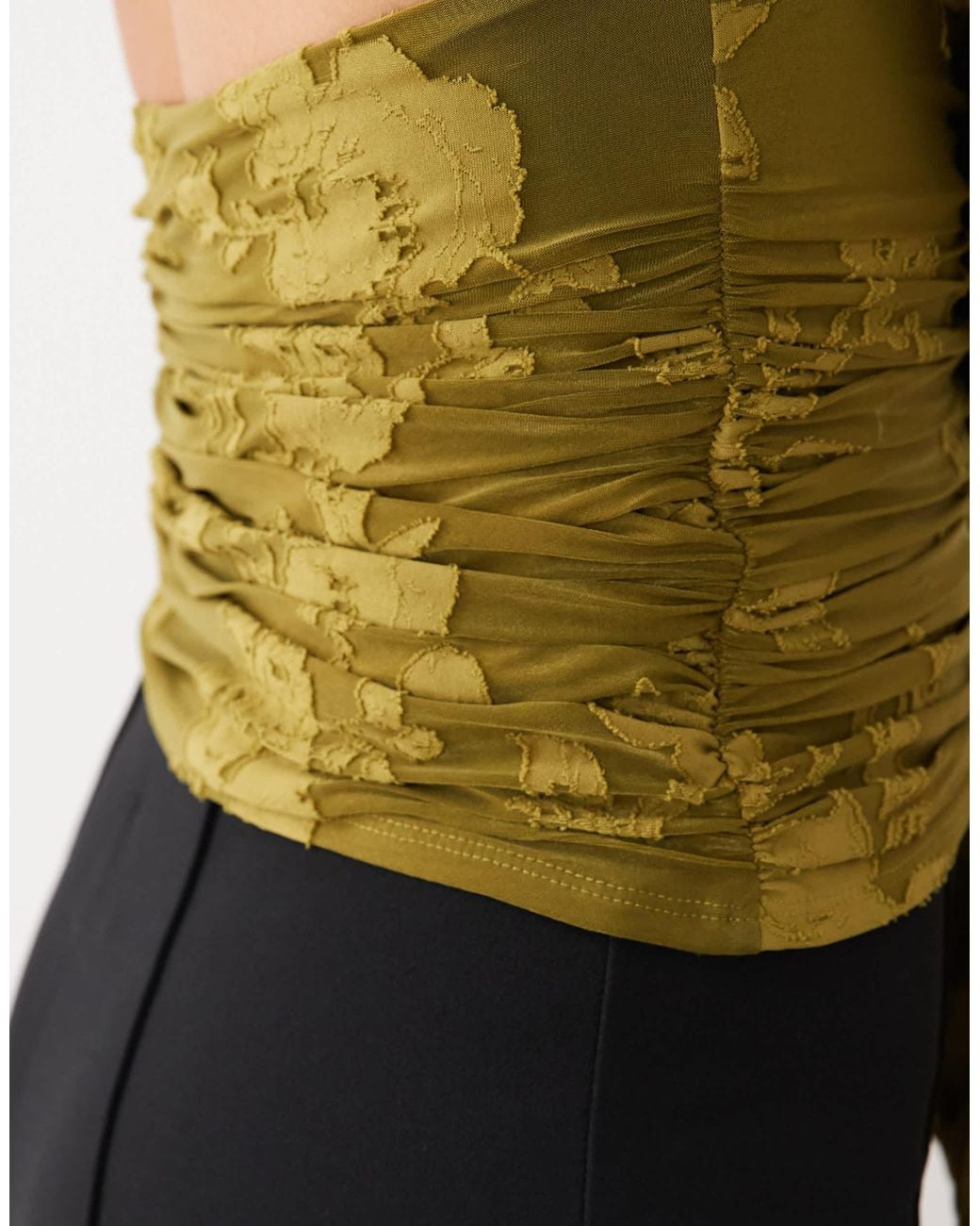 ASOS Green Devore Angel Sleeve Top