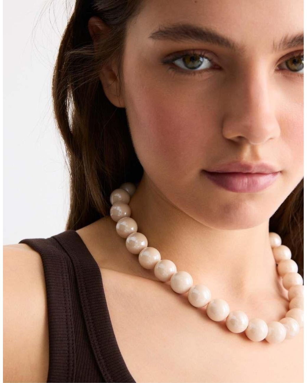 Stradivarius White Set Of 2 Bead Necklaces