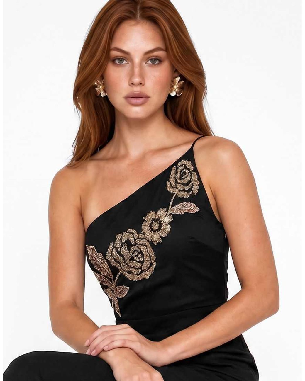 Maya White Embellished Strappy One Shoulder Maxi Dress