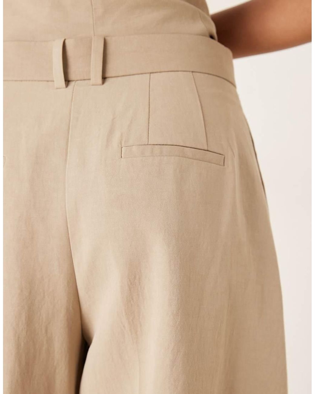 Mango White Cotton Mix Co-ord Barrel Leg Trouser