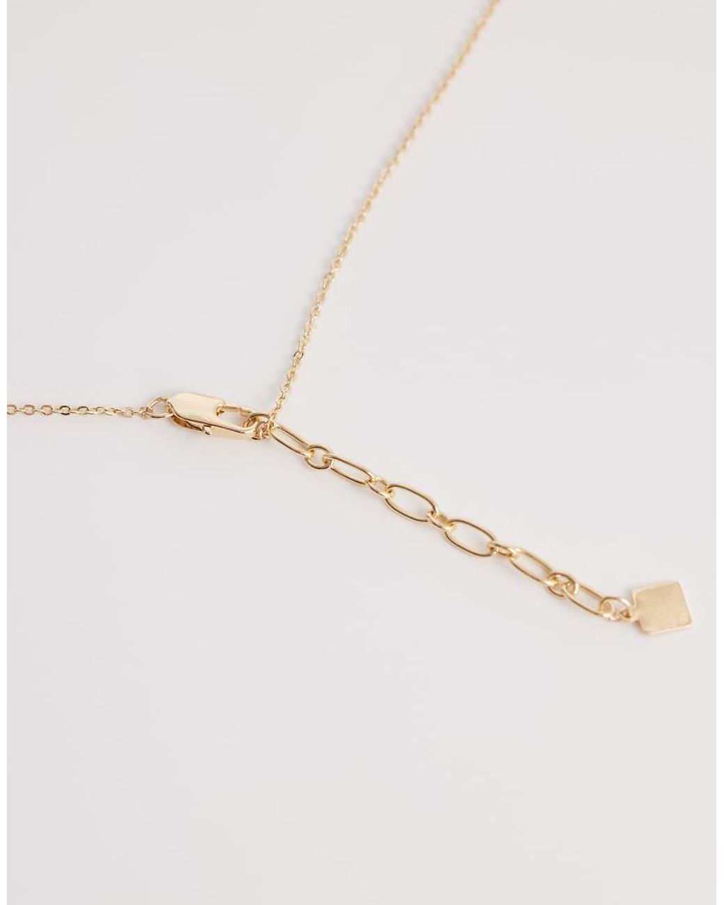 ASOS White Dainty Lariat Necklace With Diamante Detail