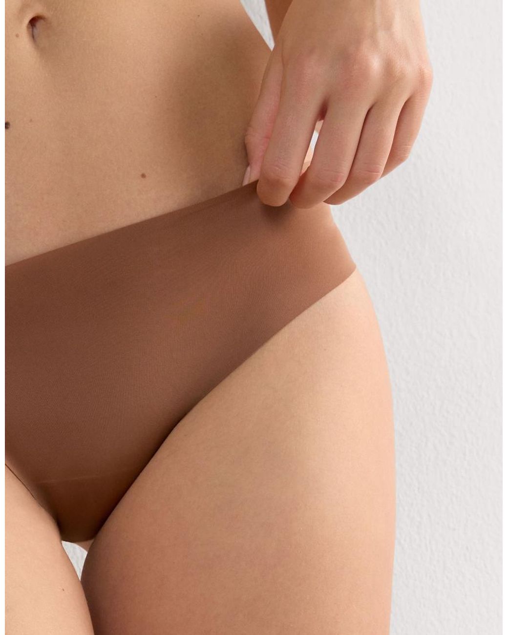 Intimissimi Brown Seamless Microfibre Snug-Fit Panties