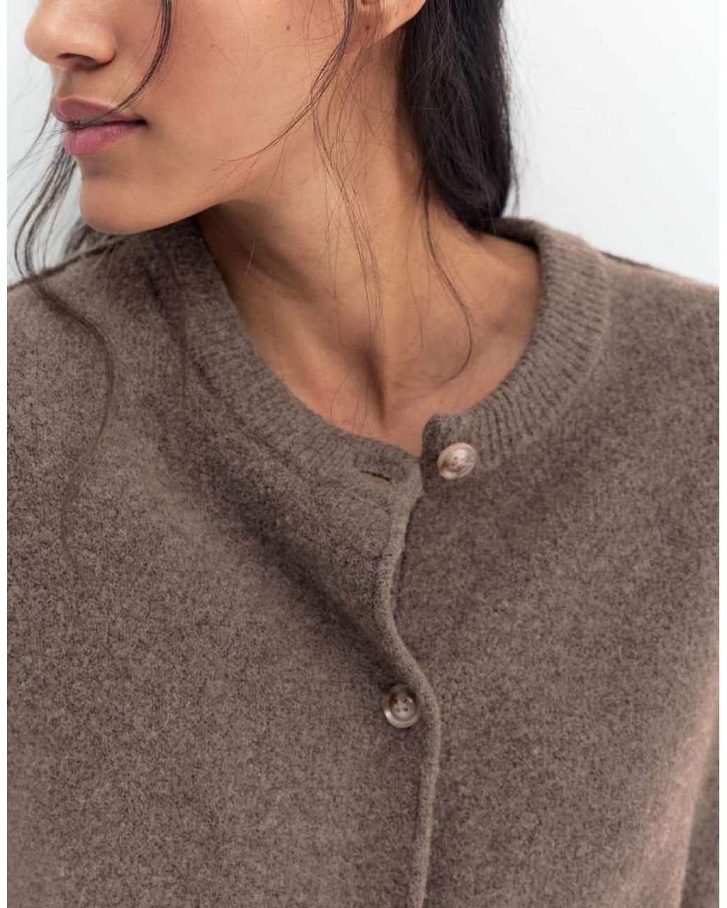 Pull&Bear Brown Cardigan With Raglan Sleeves And Buttons