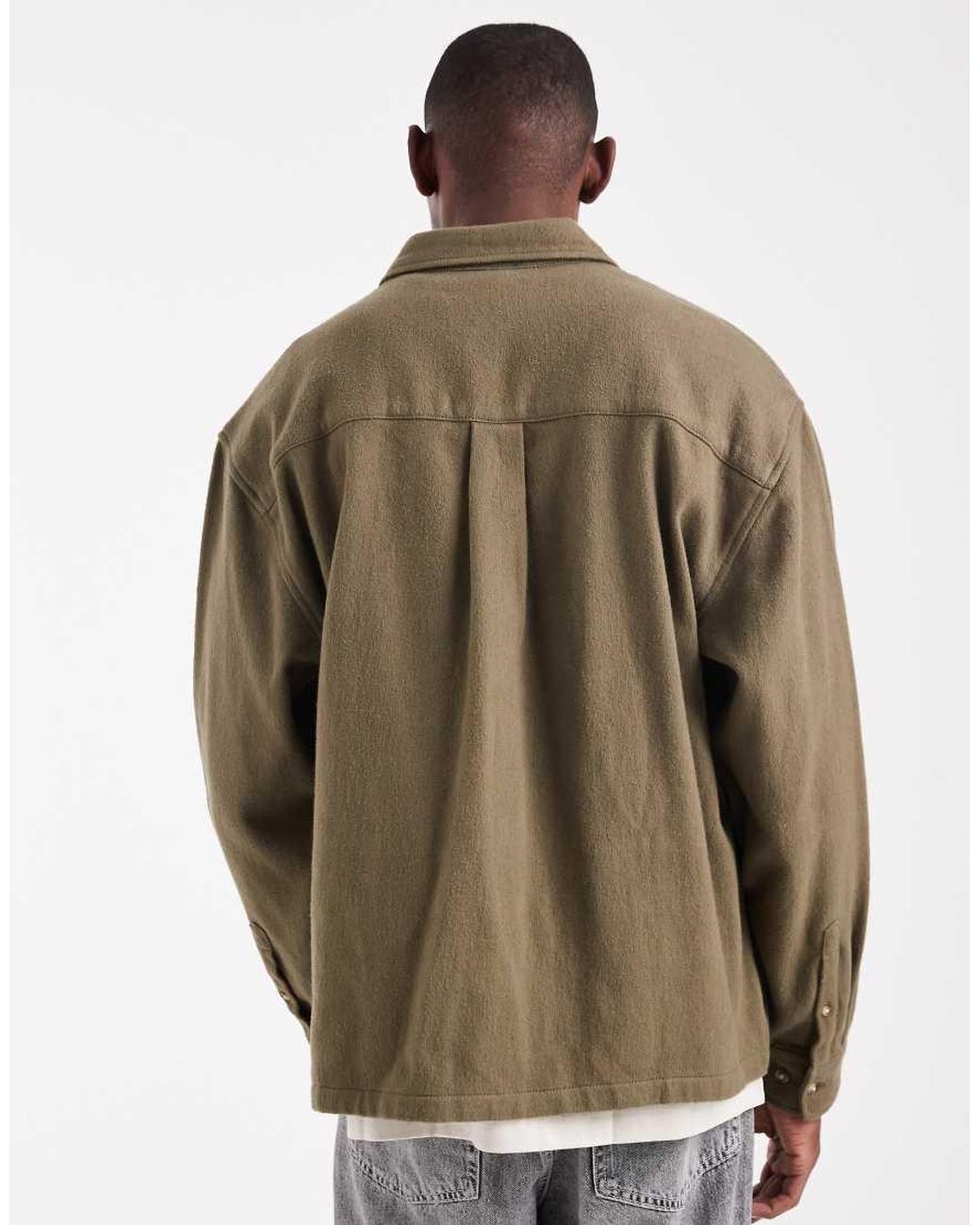 ASOS Green Oversized Flannel Shirt for men