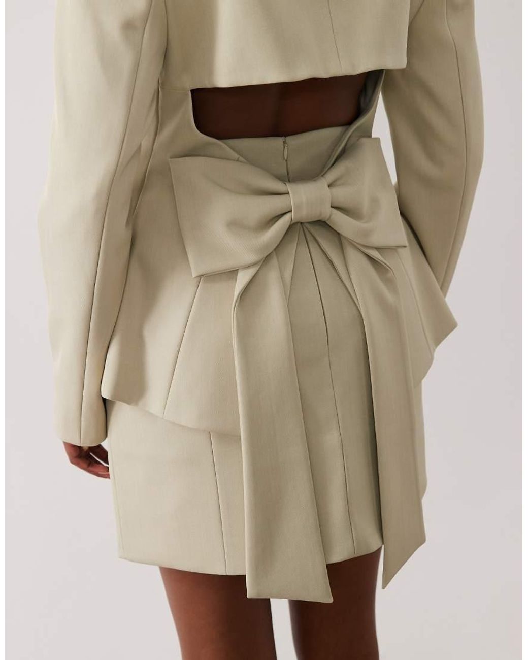 ASOS Natural Co-ord Tailored Blazer With Waist Detail