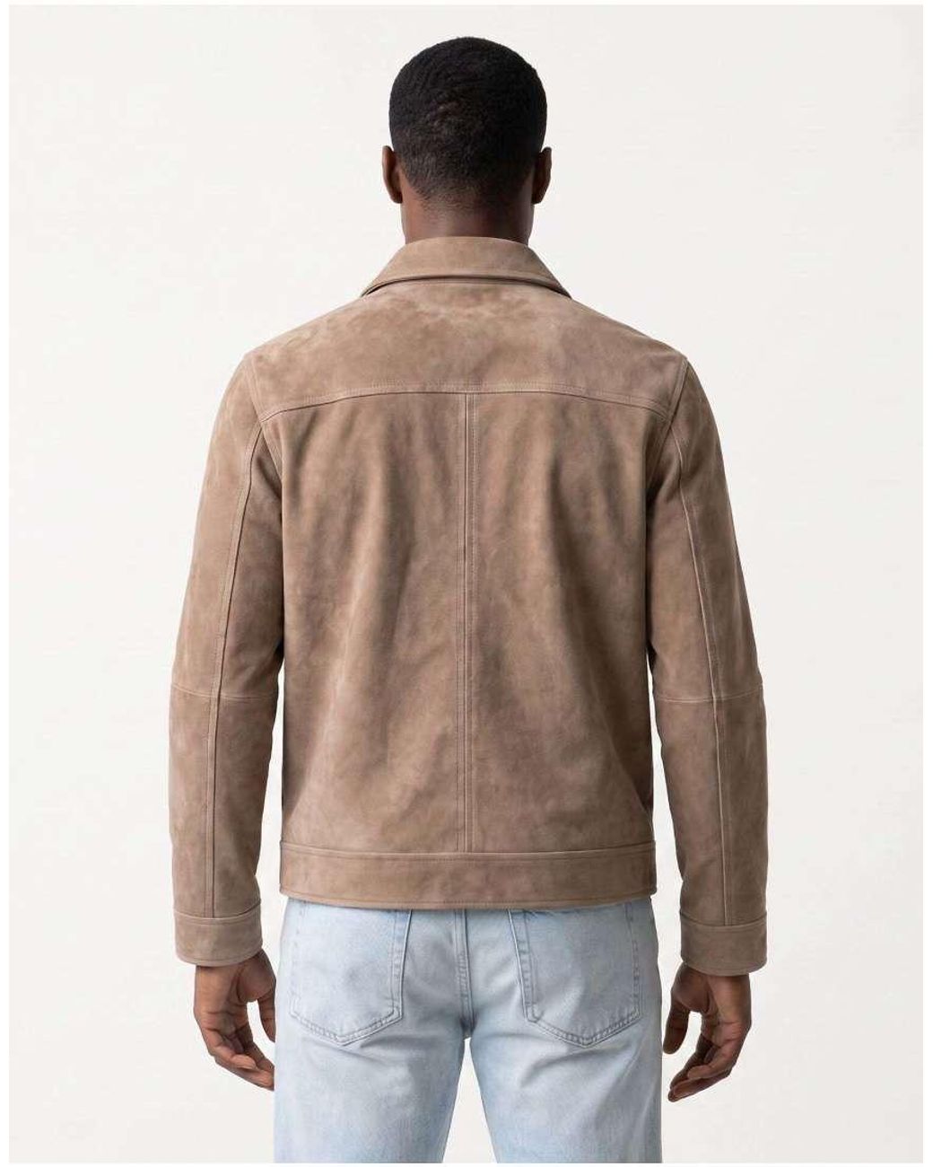 Harry Brown Blue Theo Suede Shacket for men