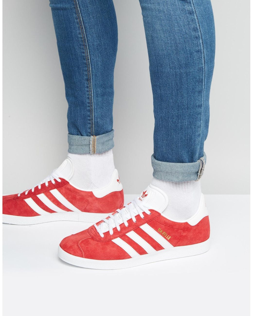 adidas originals red suede gazelle sneakers