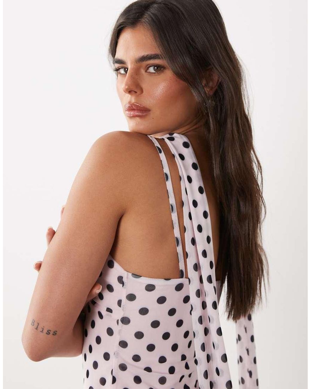 ASOS Multicolor Printed Mesh Scarf Cami Top